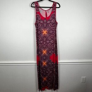 Target A New Approach a.n.a. Maxi Slip Dress Womens L Sleeveless Paisley Stretch